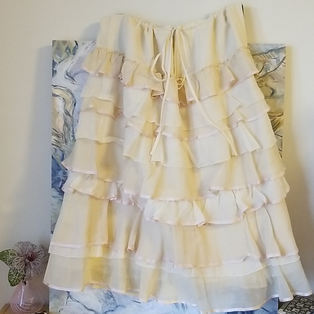 90% OFF Orig Price!! Calvin Klein Vintage Silk Ruffle Layered Skirt